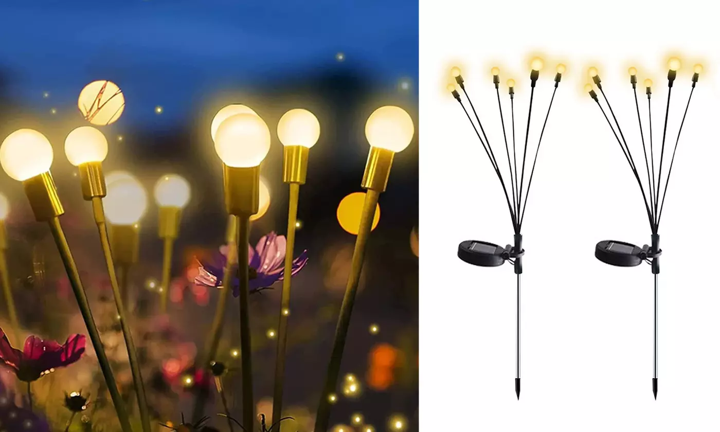 Solar Firefly Lights Outdoor Waterproof LED Starburst Swaying Garden - Primary Image