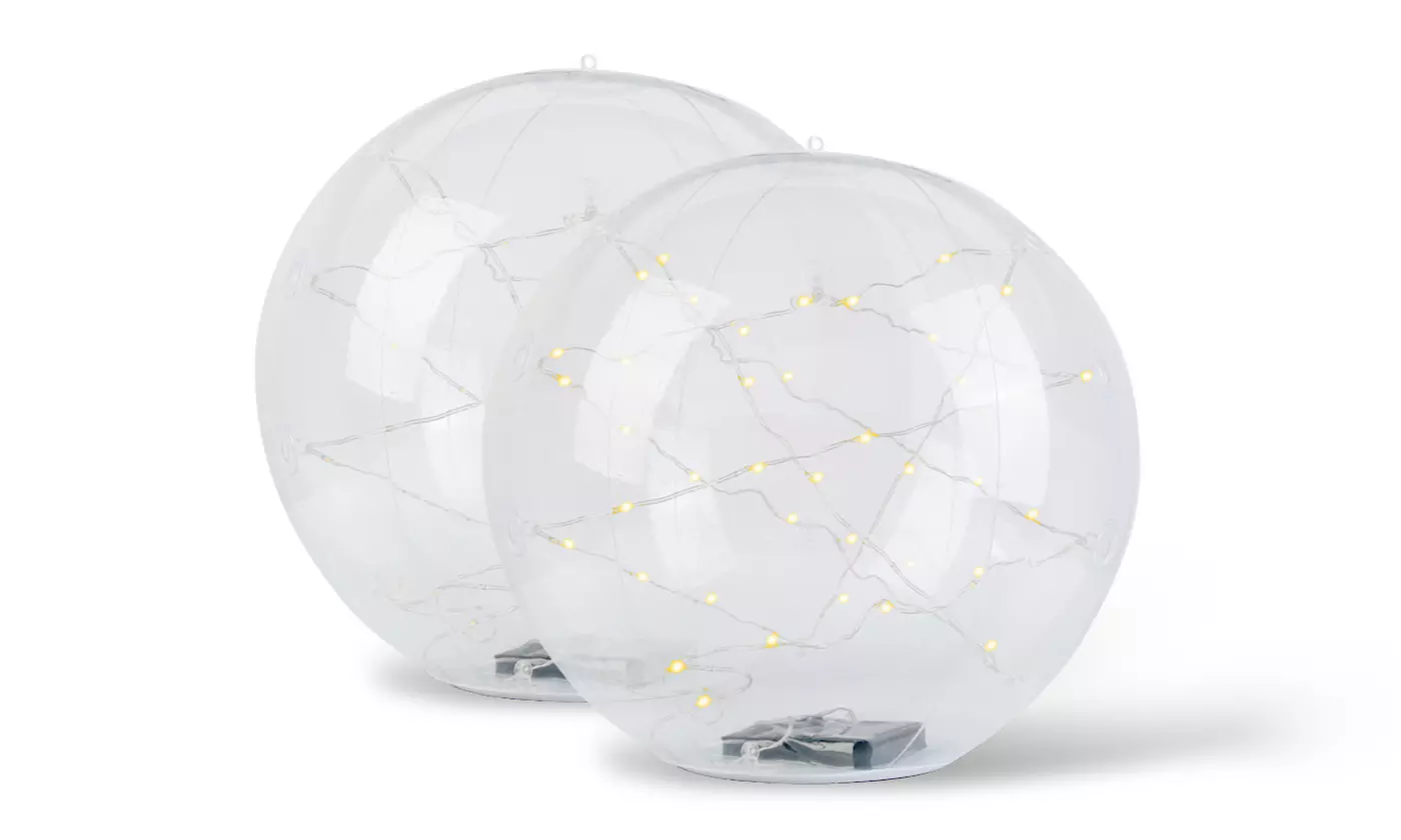 Two-Pack iMounTEK 14in LED Solar Floating Pool Ball Lights with Remote Control 