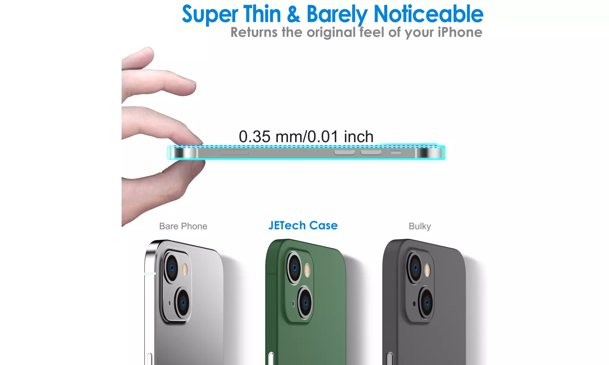 Ultra Slim Matte Case for iPhone 13, Camera Lens Full Protection Hard Thin Cover
