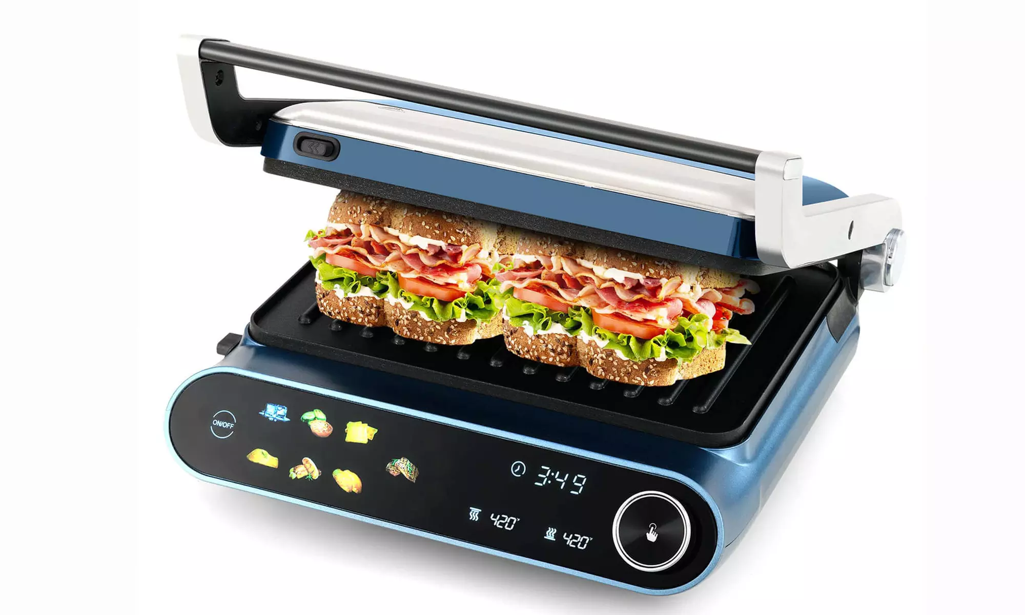Costway 1200W Electric Panini Grill with Two Non-Stick Plates - Primary Image
