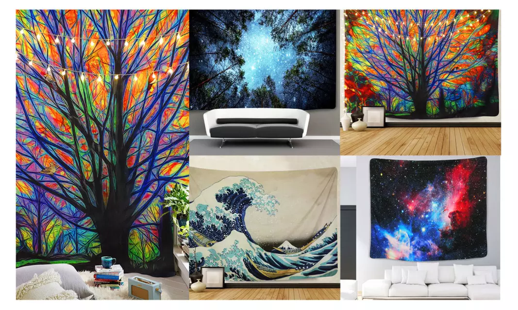 Galaxy Psychedelic Mandala Tapestry Wall Hanging Tapestry Bedspread - Primary Image