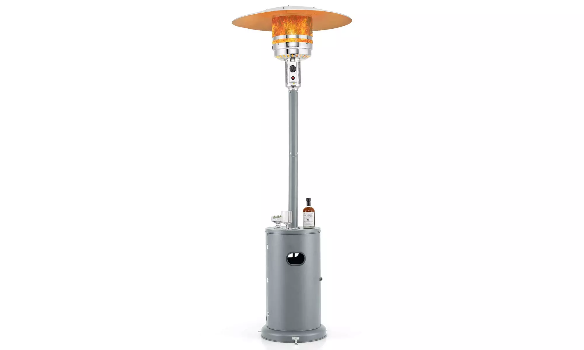 50,000 BTU Patio Heater with Wheels Round Table Design & Stainless Steel Burner