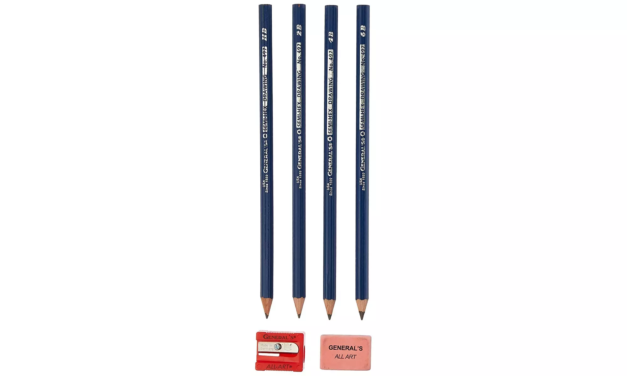 General Pencil 497BP Semi-Hex Graphite Drawing Pencils  - Primary Image