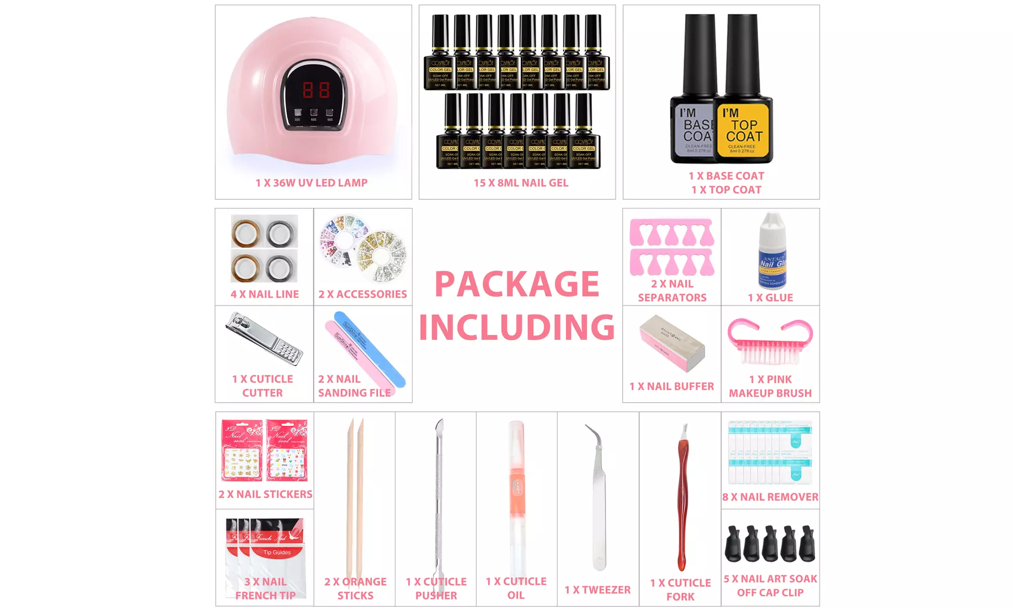 15 Colors Nail Dryer Lamp Curing Gel Nail Polish Set - Second Medium