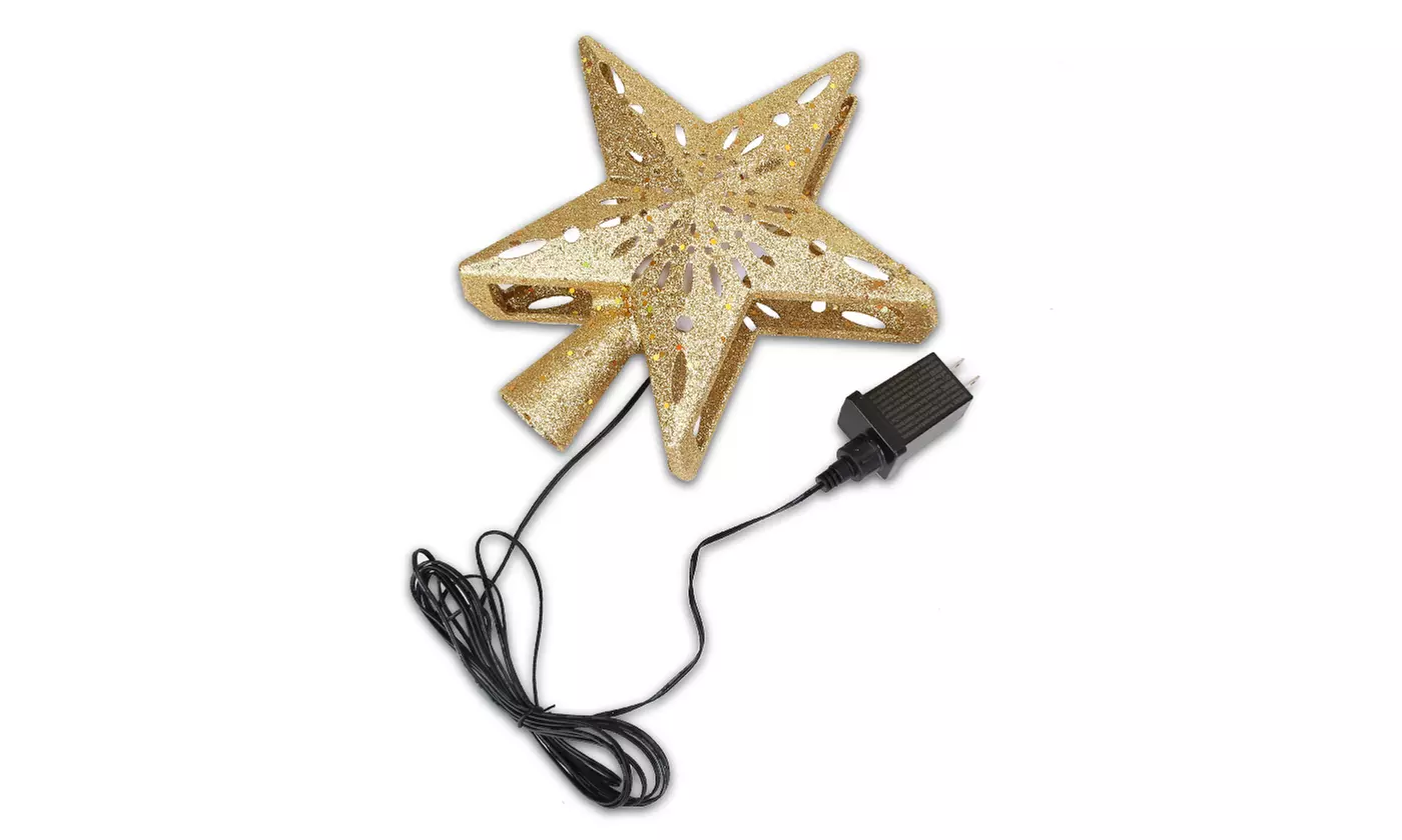 Christmas Tree Topper Lighted Star with Rotating Snowflake LED Projector - Second Medium