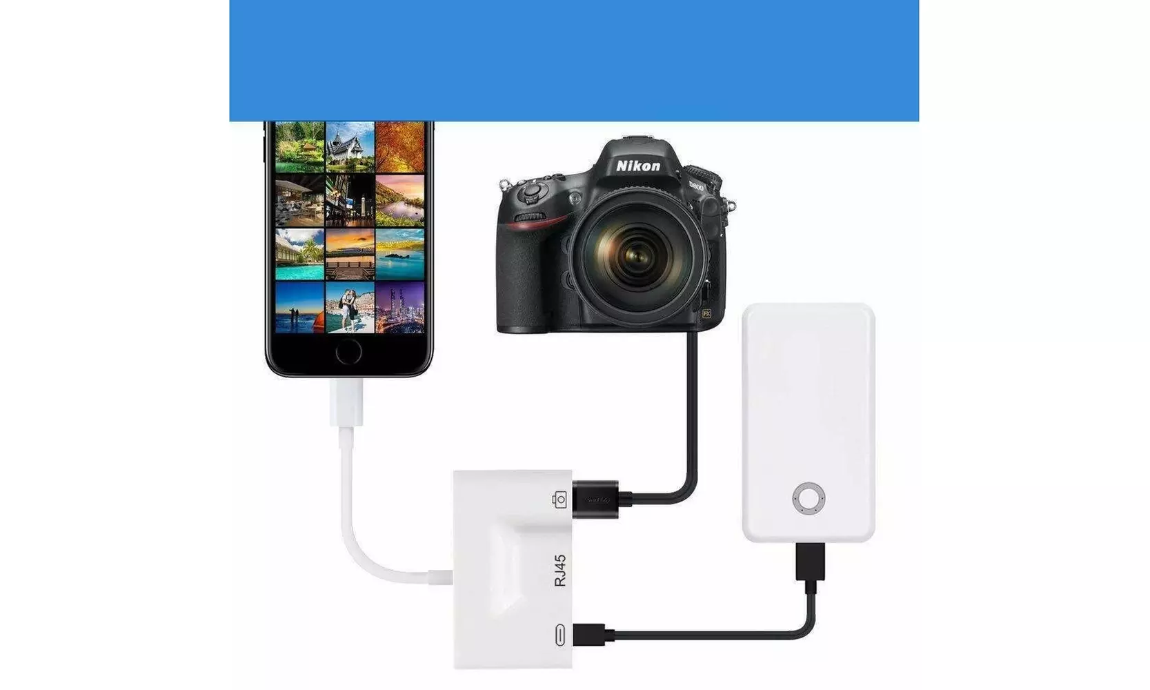 Ethernet RJ45 Network USB PD Port Adapter Converter For iPhone - Second Medium