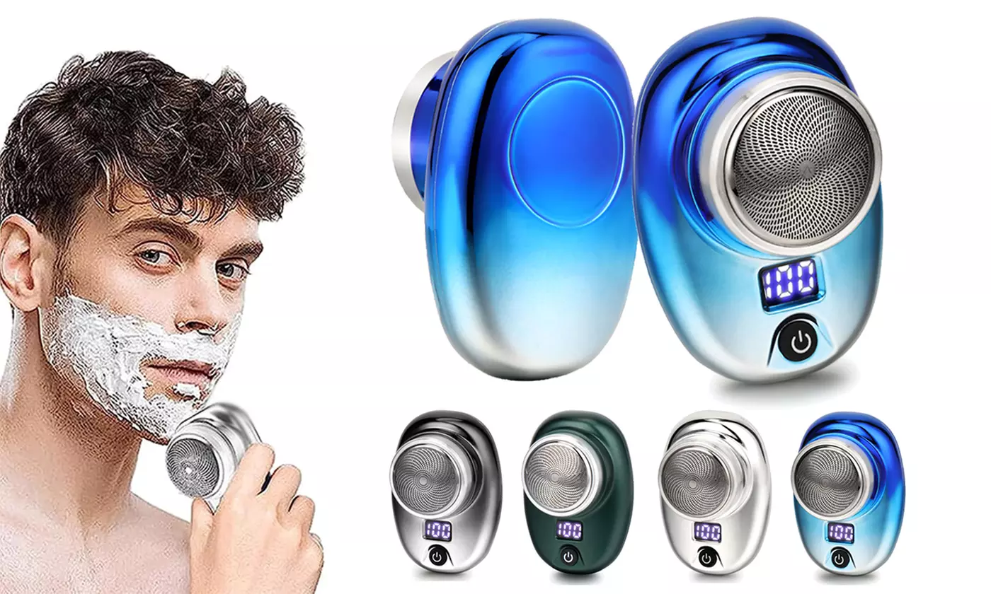Mini Shave Portable Electric Shaver with LCD Display Portable One-Button Use - Primary Image