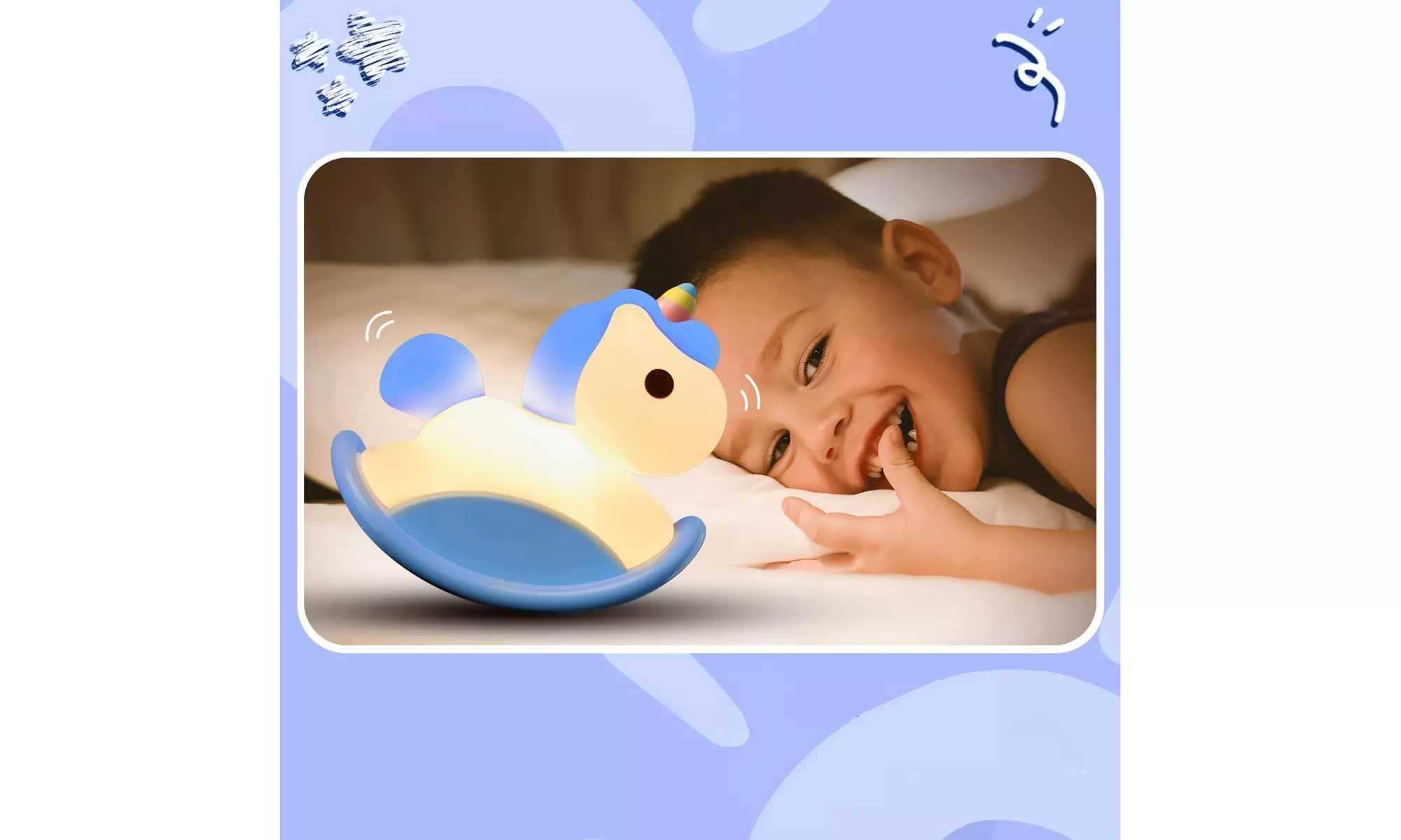 Kidstan Unicorn Rocking Horse Touch Night Light for Kids 1200mAH