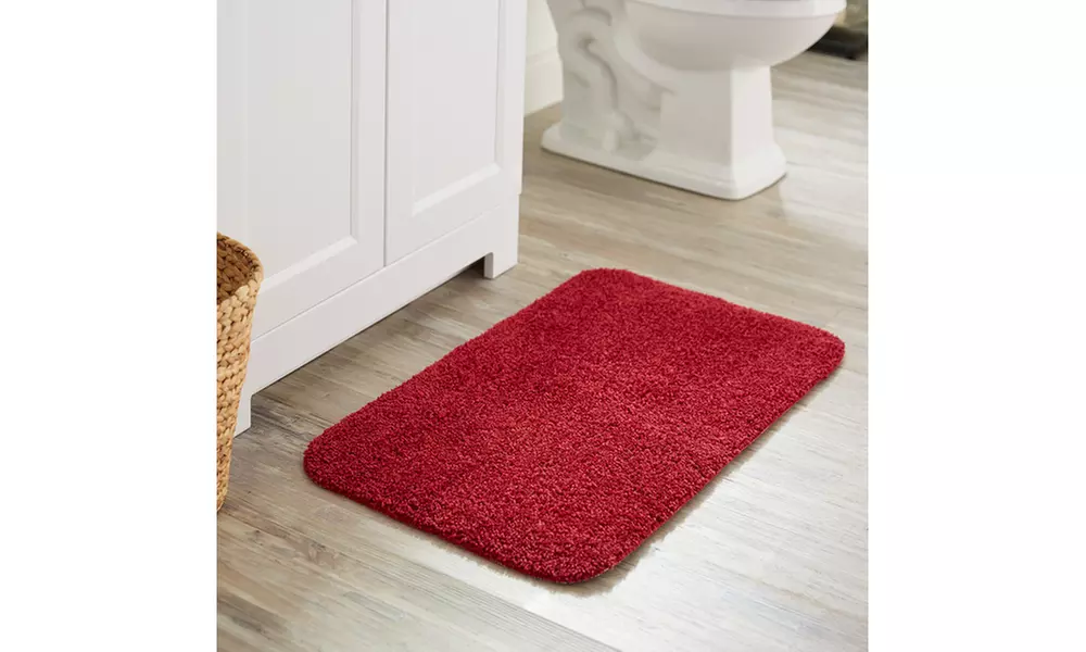 Mohawk Basic Bath Cranberry Red Bath Mat - Primary Image