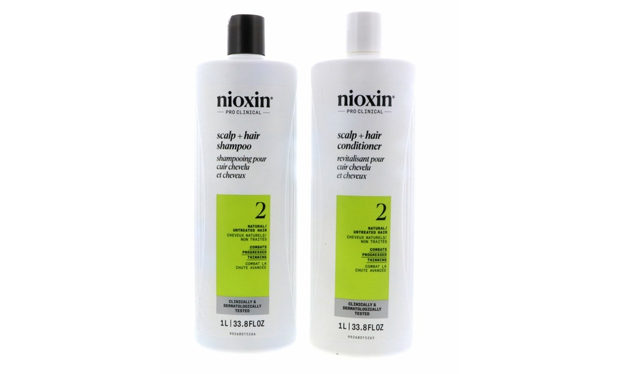 Image 6: Nioxin Cleanser Shampoo and Scalp Therapy Conditioner Liter 33.8 oz Set Combo