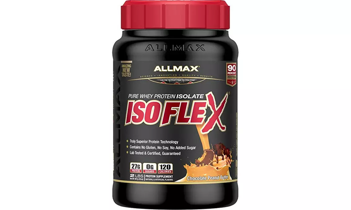 ALLMAX Nutrition Isoflex Whey Protein Isolate, Peanut Butter Chocolate, 2 lbs - Primary Image