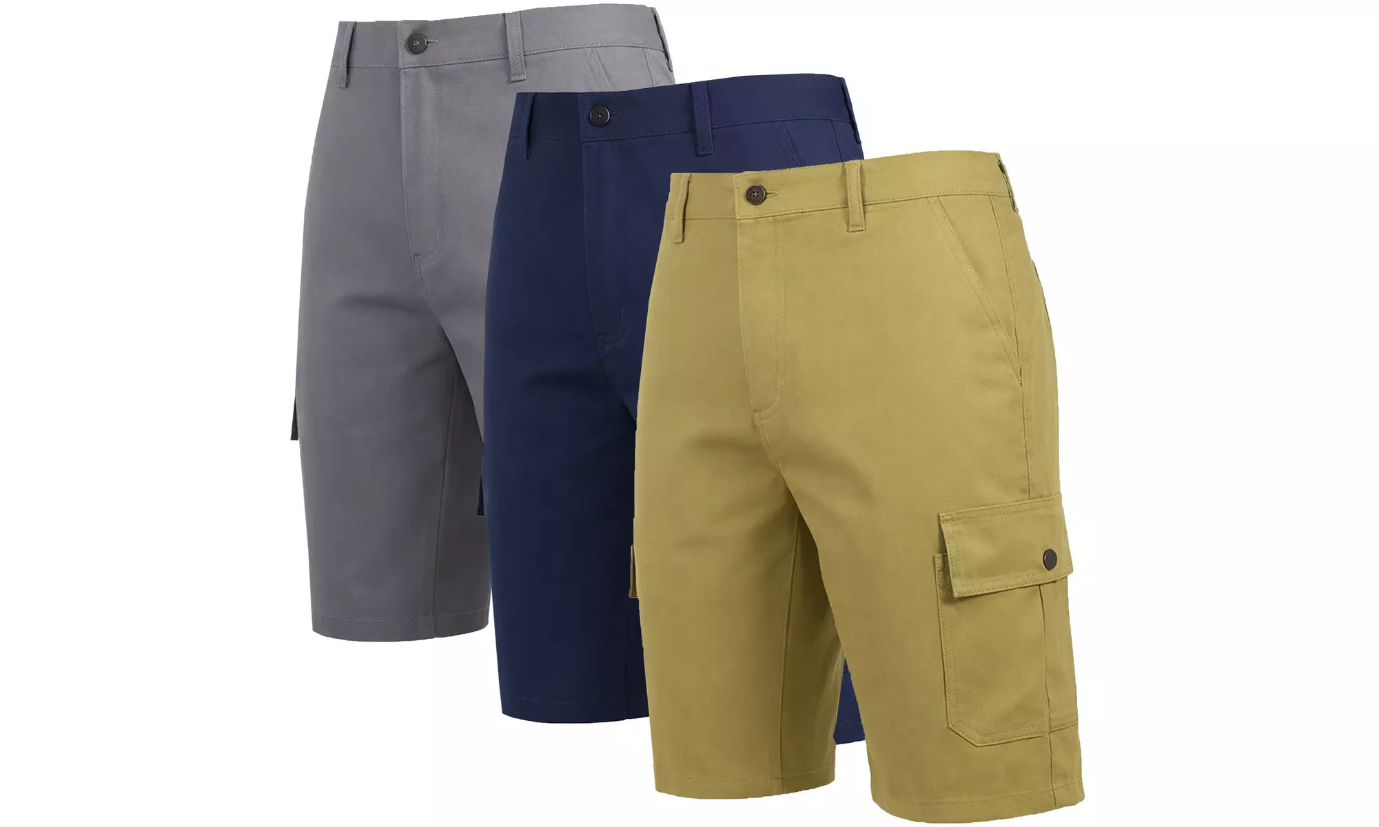 Men's Single and Multi-Pack Cotton Flex Stretch Cargo Shorts (Sizes, 30-40)