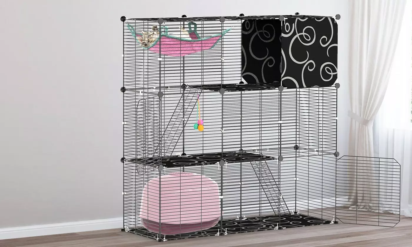 iMounTEK 2-Tier and 3-Tier Cat Cages Indoor Pet Playpens for 1-2 Cats