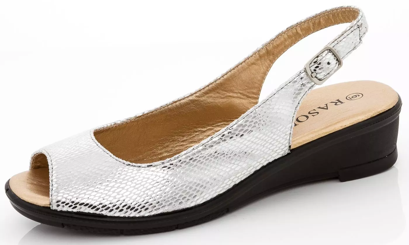 Rasolli Women's Sling Back Wedge Sandals