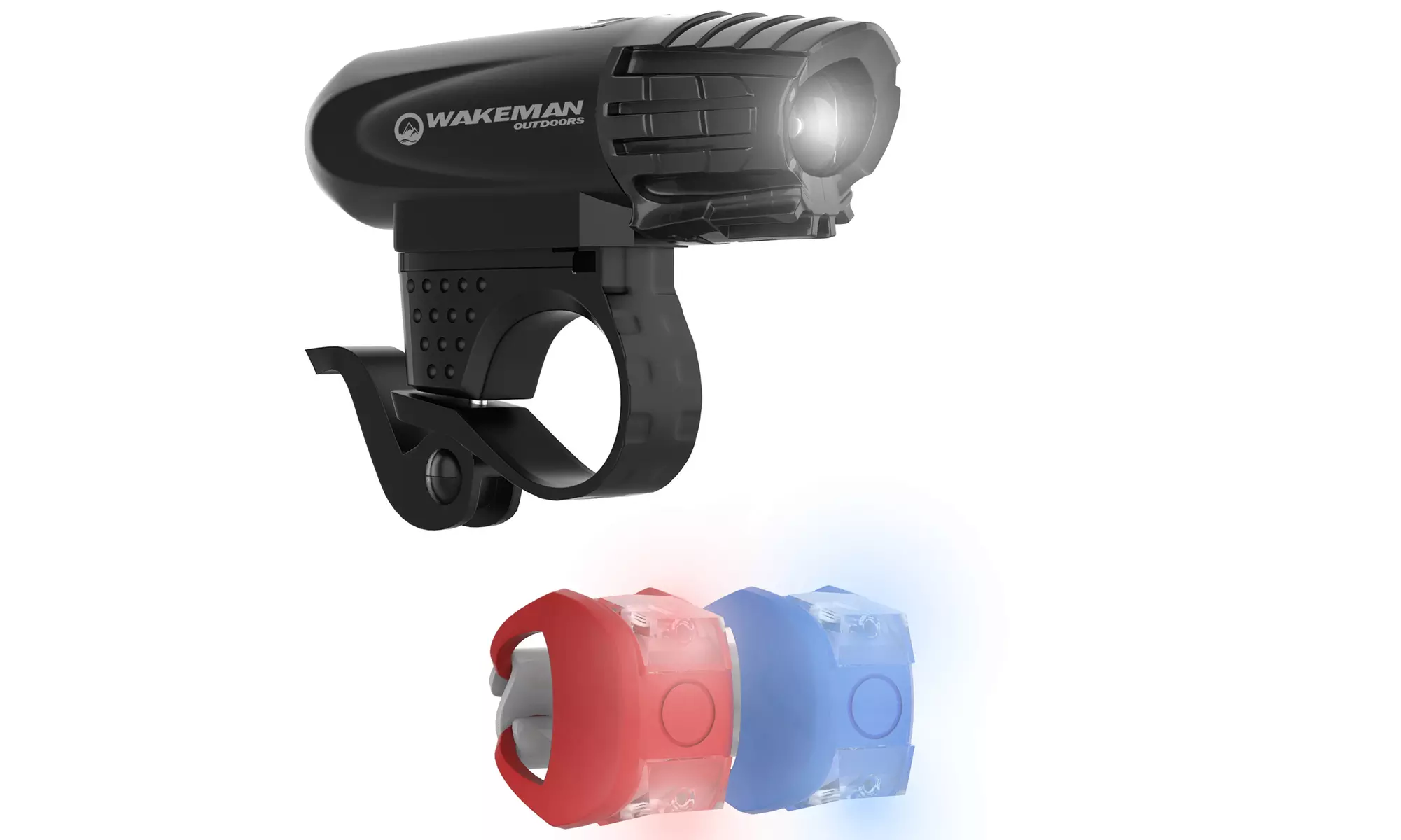 LED Bicycle Light Set (Front and 2 Rear) by Wakeman - Primary Image