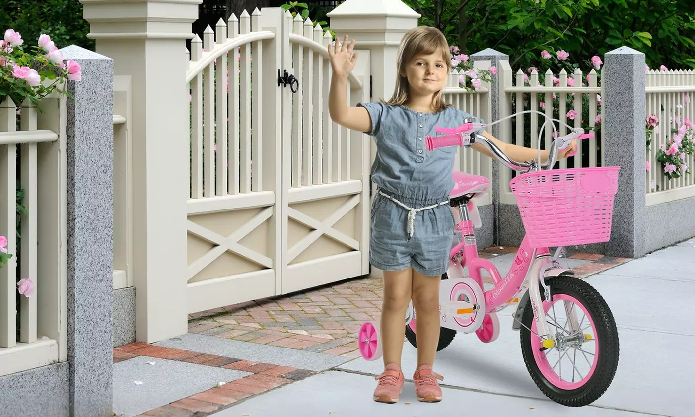 iMounTEK Kids' Bike with Helmet, Basket, Training Wheels and Chain Guard