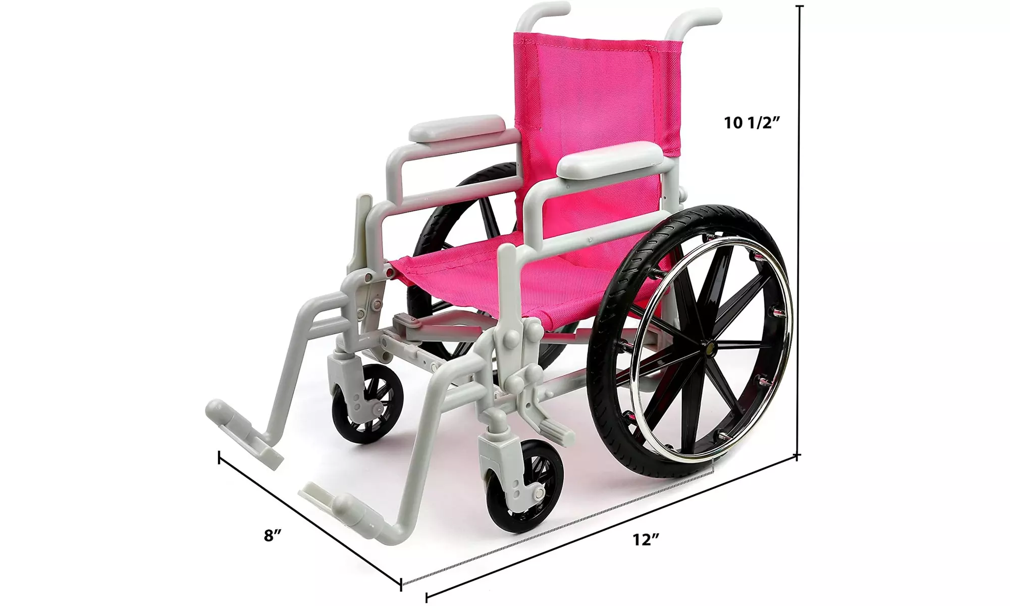 Doll Wheelchair and Crutches Set 1 Pair of Crutches, Bandage, and 2Casts - Second Medium