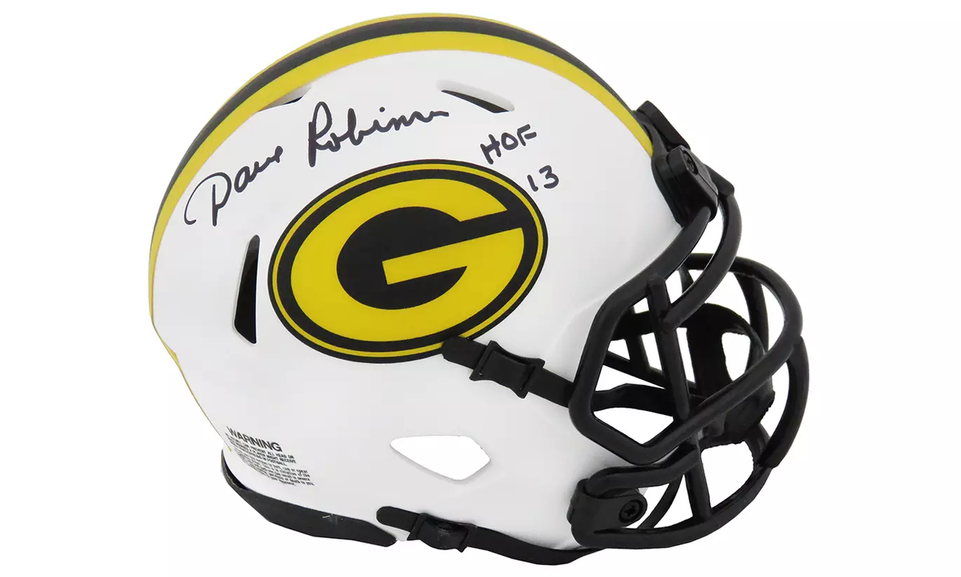 Dave Robinson Signed GB Packers Lunar Eclipse Riddell Speed Mini Helmet w/HOF'13 - Primary Image