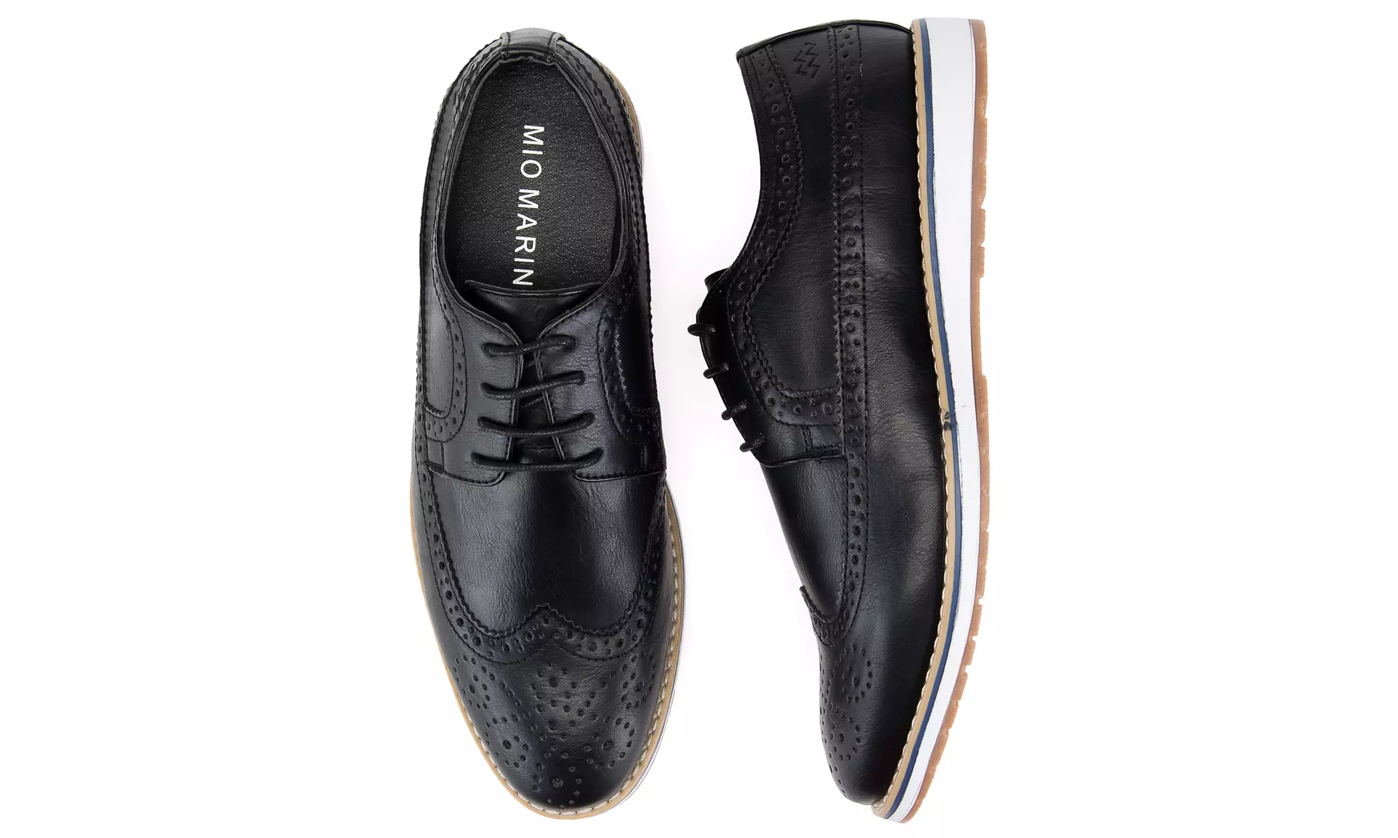 Mio Marino Men's Casual Oxford Wingtip Dress Shoes w/ Designer Shoe Bag