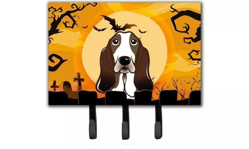 Carolines Treasures BB1801TH68 Halloween Basset Hound Leash & Key Holder - Primary Image