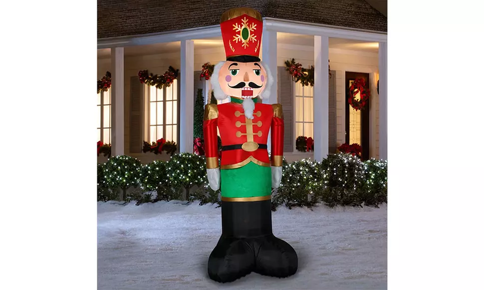 8ft Christmas LED Inflatable Nutcracker - Primary Image