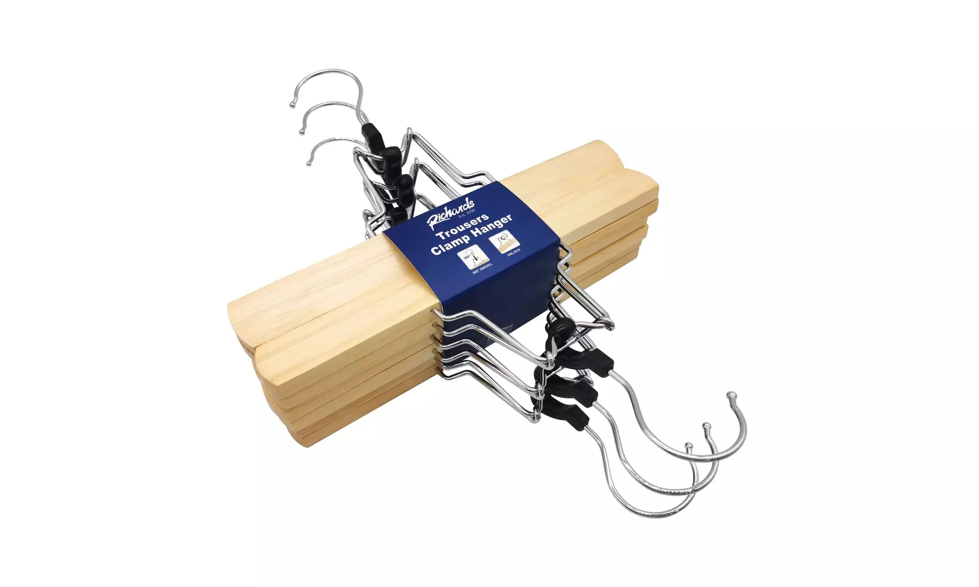 Set of 6 Trouser Clamp Hangers