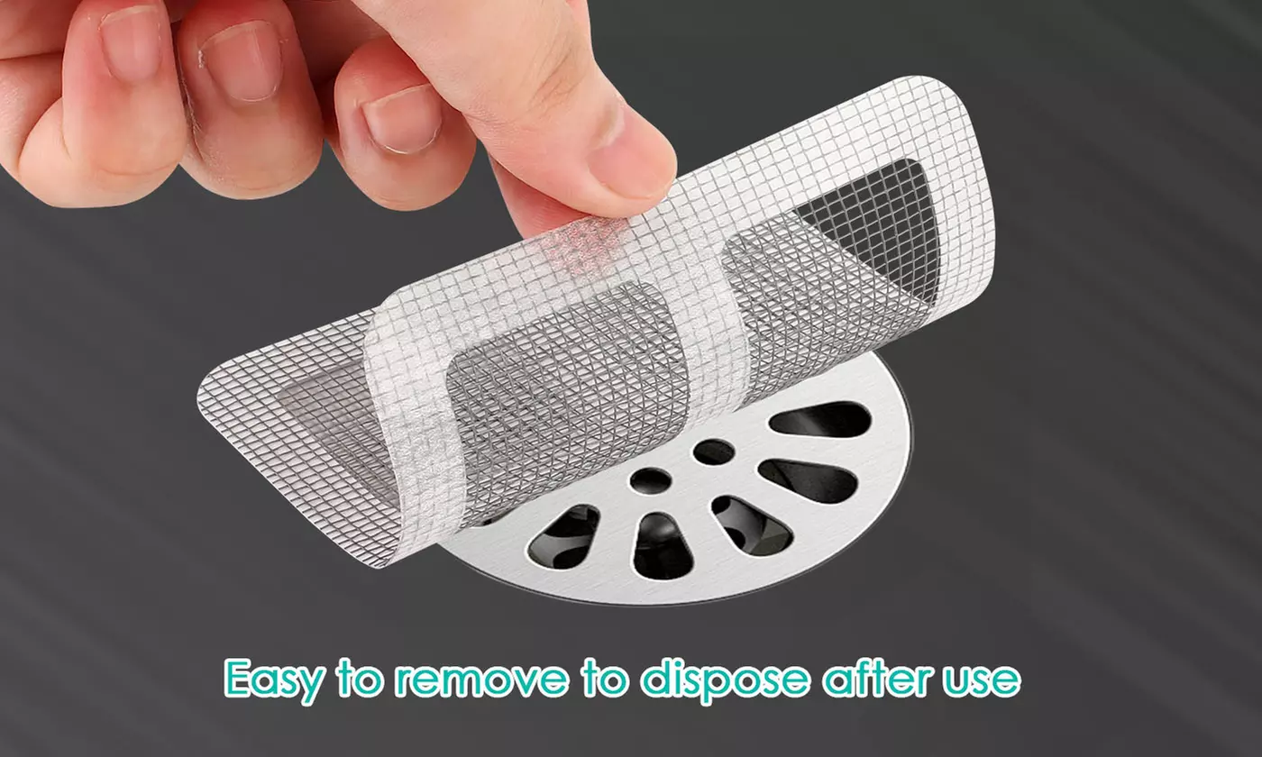 Disposable Shower Drain Covers Hair Catchers Mesh Stickers (20 or 50 Pack)