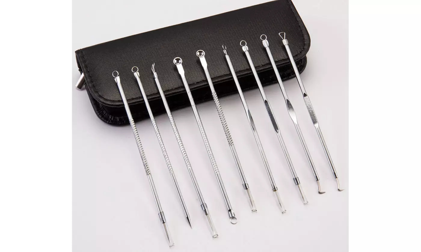 9PCS Blackhead Remover Pimple Extractor Tool Kit - Primary Image
