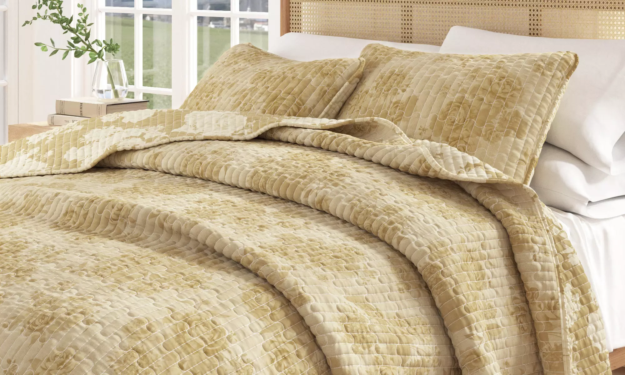 Reversible Floral Cotton Quilt Set (2- or 3-Piece)