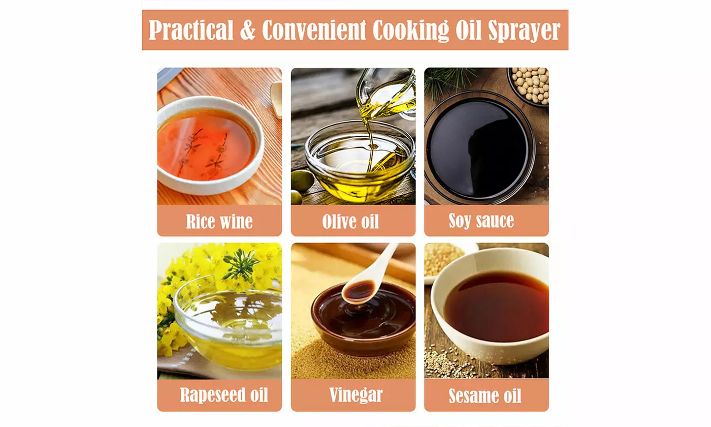 8.4oz Glass Oil Spray Bottle for Kitchen, Salad, Frying, BBQ