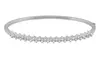 Sparkling Fine Silver Pave Bangle with 2 1/8 cttw Cubic Zirconia