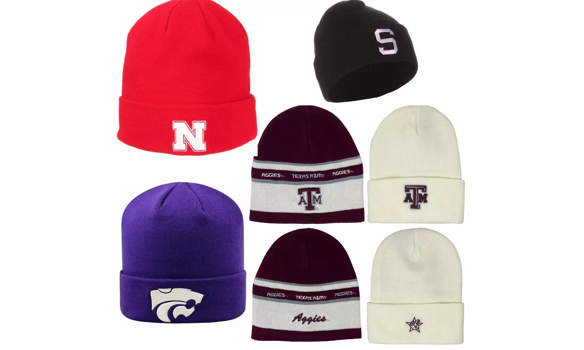 NCAA Beanies Knit Hats - Cuffed & Uncuffed Multiple Teams Available! - Primary Image