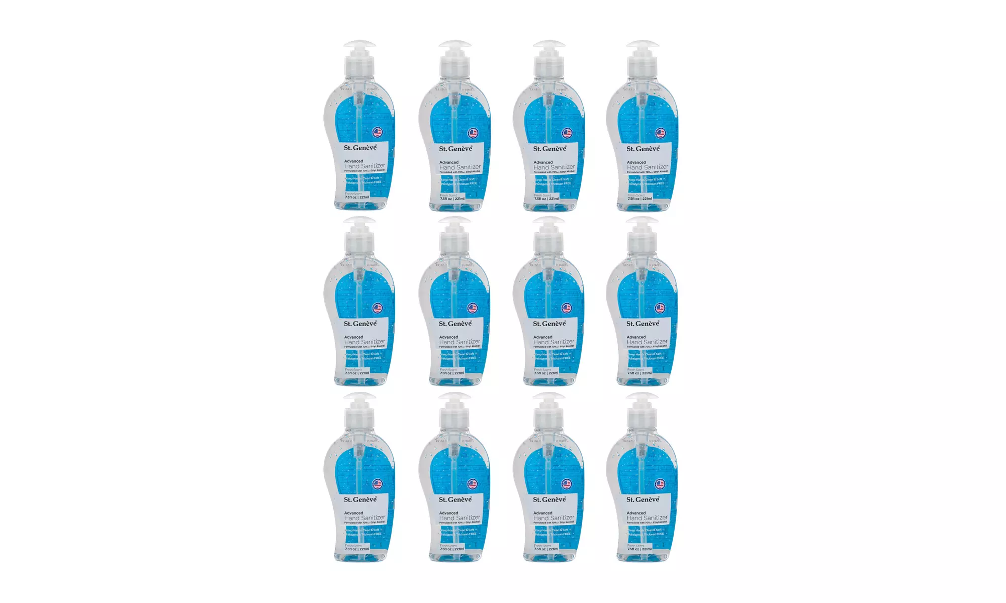 St. Geneve Advanced Hand Sanitizer 70 percent Alcohol Gel (7.5oz, 12-Pack) - Primary Image