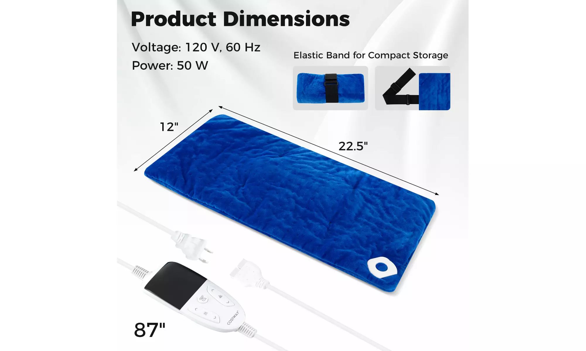 Costway Weighted Heating Pad: 2 Massagers, 5 Heat/Vibration Levels