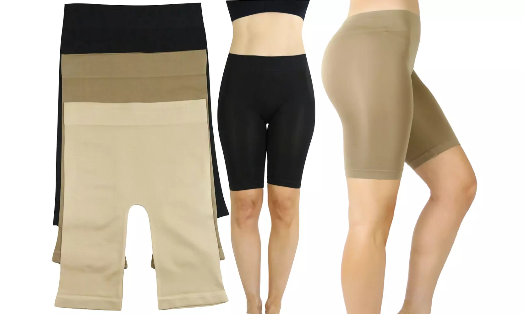 (3 Pack) Women's Layering Seamless Microfiber Shorts - Primary Image