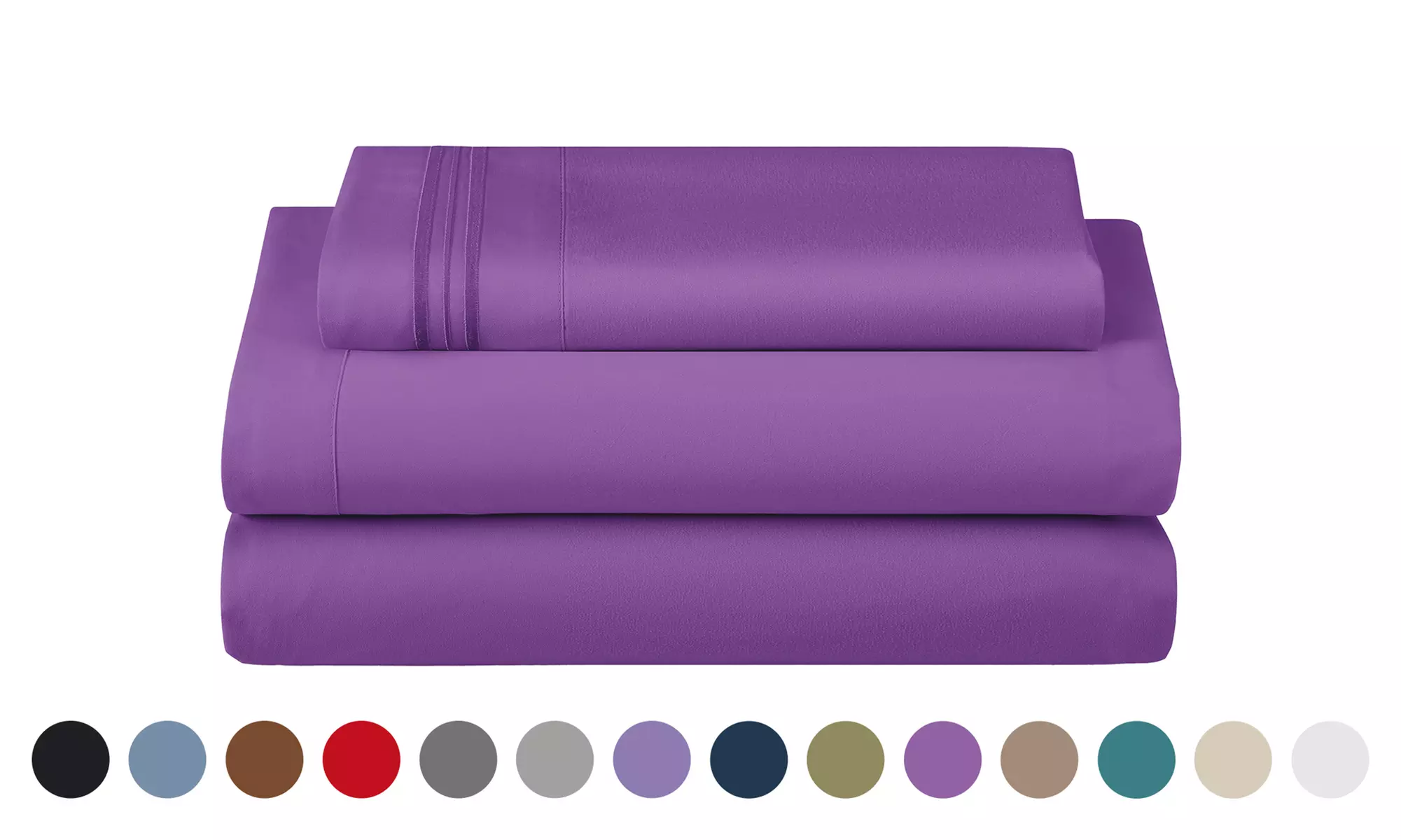 Lux Decor 4Pc Deep Pocket Sheet Set With Embroidered Pillowcases & Giftable Bag