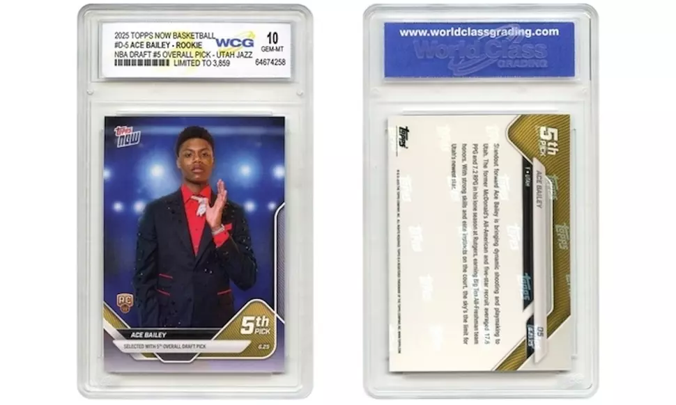 2025 Topps Now Basketball ACE BAILEY RC #D-5 NBA Draft Pick #5 Utah Jazz - GM 10 - Primary Image