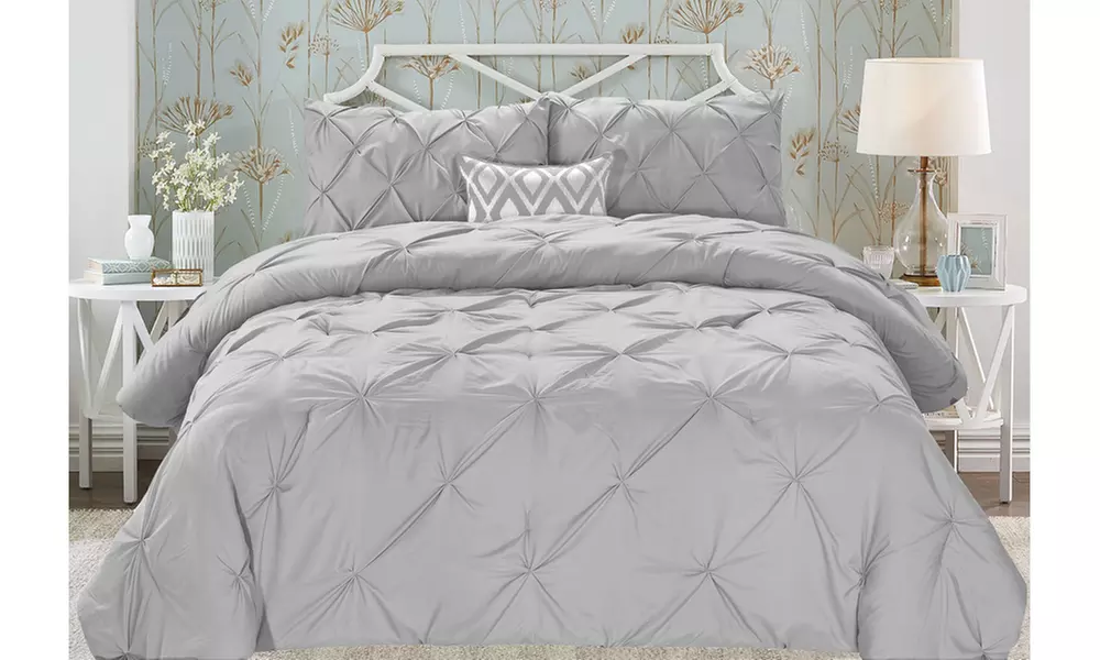 Luxury Home Modern Pinch Pleated Comforter Set (2- or 3-Piece) - Second Medium