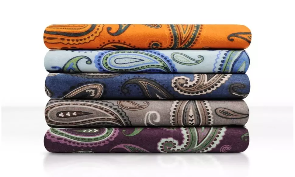 Superior Cotton Flannel Floral Paisley Deep Pocket Bed Sheet Set
