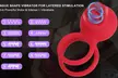 Vibrating C-Ring with Rose Clitoral Stimulator G Spot Clitoris Vibrator - Second Medium
