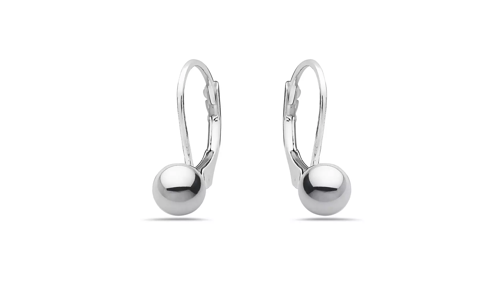 Sterling silver Lever back Ball drop earrings ( Multiple sizes )