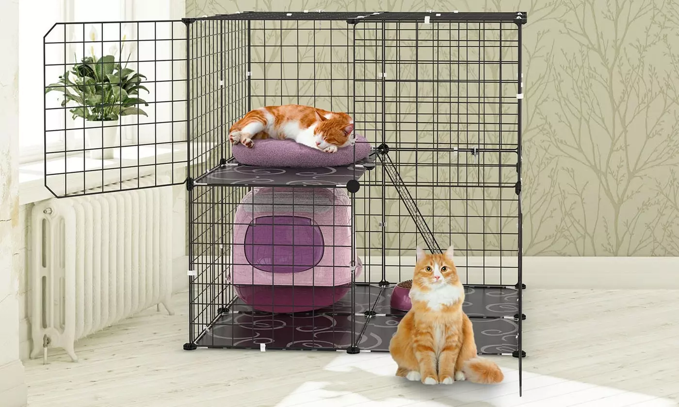 iMounTEK 2-Tier & 3-Tier Cat Cages Indoor Pet Playpens for 1-2 Cats