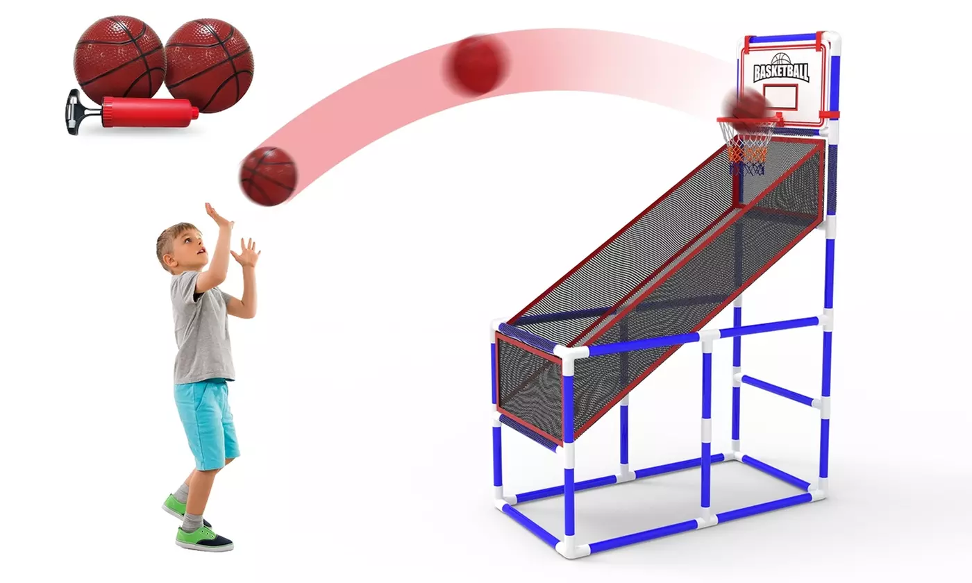 iMounTEK Kids' Adjustable Basketball Hoop Set with 2 Balls for Ages 3-12