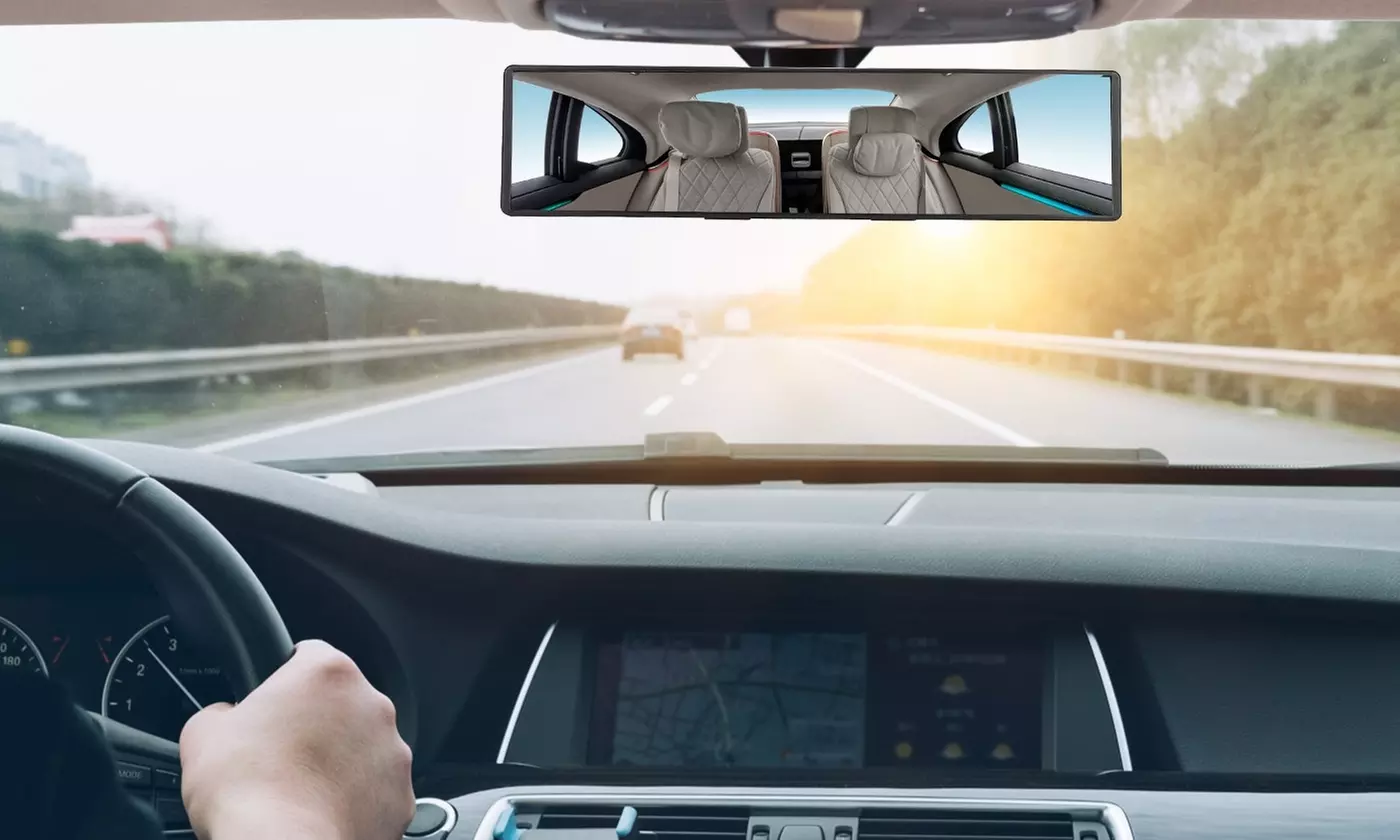 iMounTEK 11.4" Wide-Angle Anti-Glare Clip-On Rearview Mirror