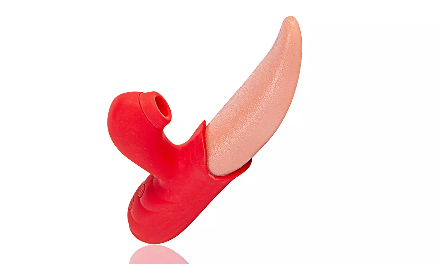 Realistic Tongue Vibrator Clitoris licking G Spot Sucking Massager With 10 Modes - Second Medium