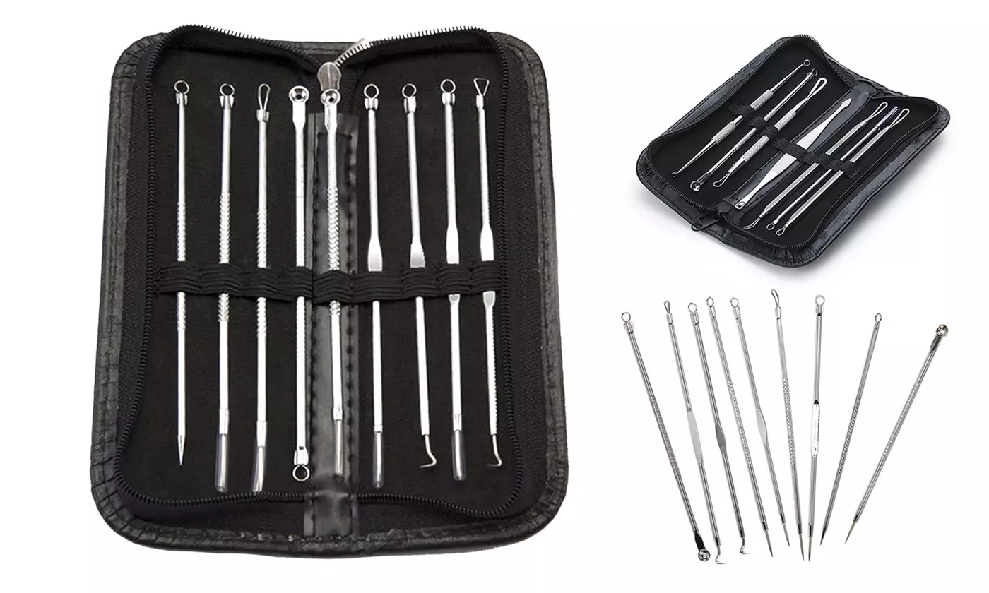 Pimple Remover Tool Kit Blackhead Extractor Comedone Acne Extractor(7-,or 9Pcs)
