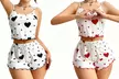 Women 2-Piece Cute Heart Print Pajama Set Cami Top & Shorts Summer Sleepwear - Image 5