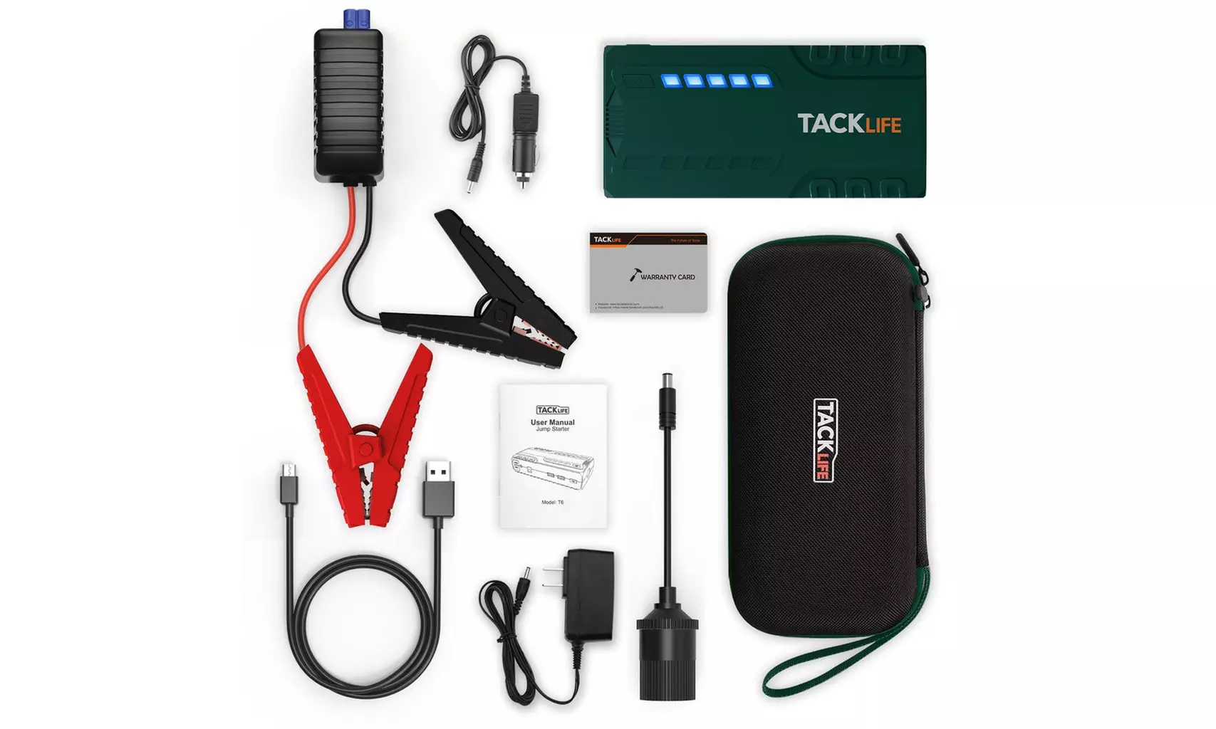 TACKLIFE T6 Car Jump Starter, Green - Second Medium