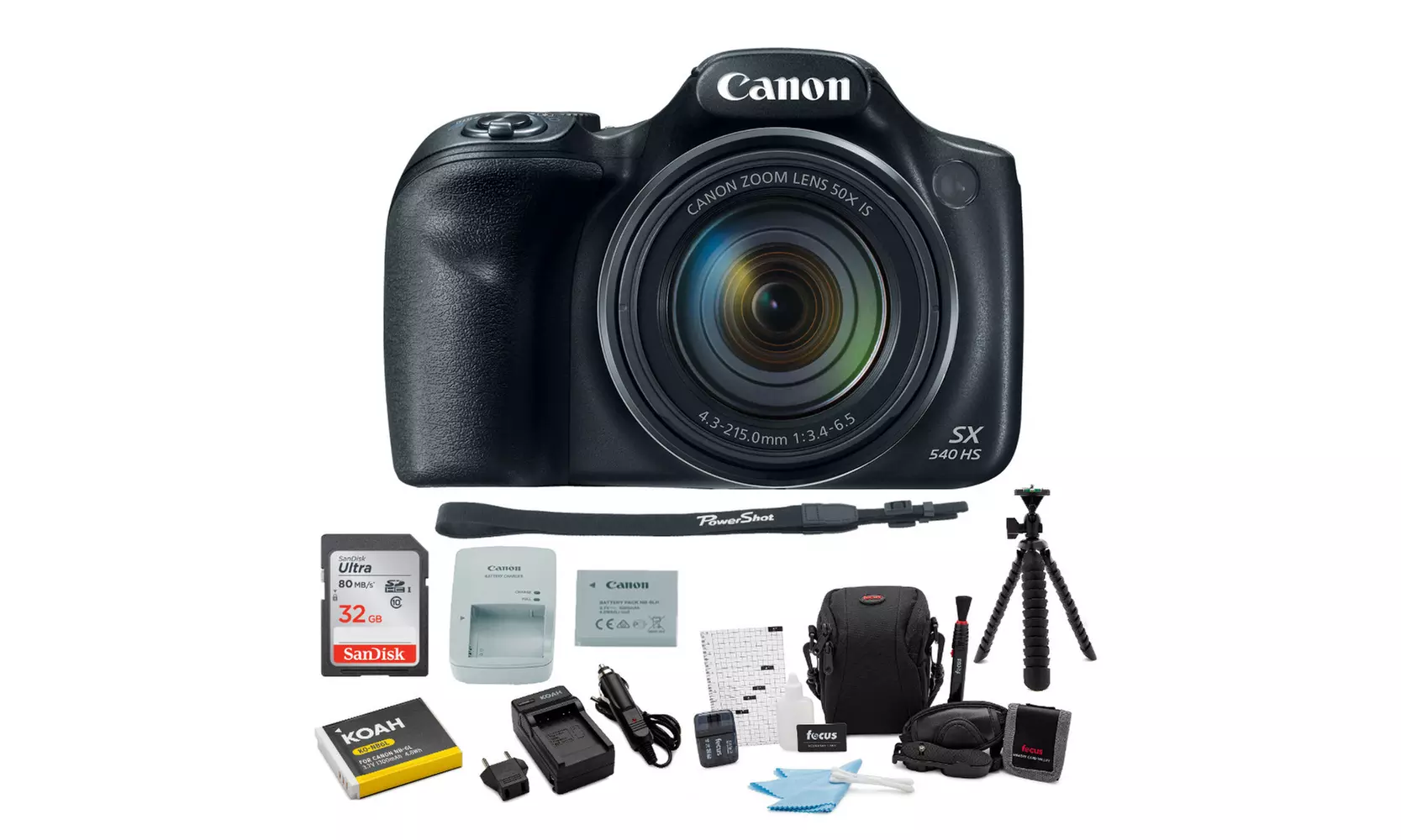 Canon PowerShot SX540 HS Digital Camera with 32GB SD Card and Accessory Bundle - Primary Image