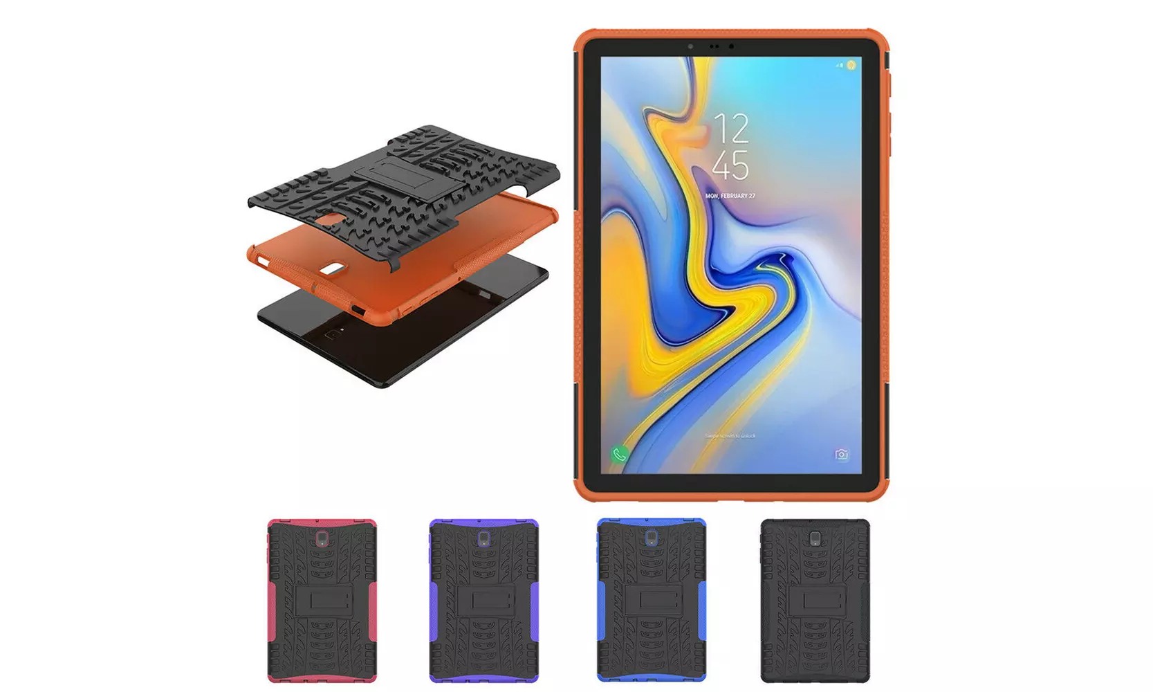 Hybrid Tablet Case Heavy Duty Stand For Samsung Galaxy Tab S4 10.5 T830 T835/837 - Primary Image